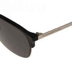 Pre Owned Ermenegildo Zegna Black EZ0047 Half Rimmed Oval Sunglasses