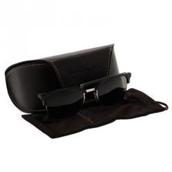 Pre Owned Ermenegildo Zegna Black EZ0047 Half Rimmed Oval Sunglasses