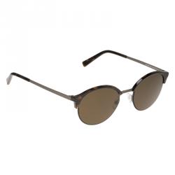 Ermenegildo Zegna Tortoise Frame EZ0046 Half Rimmed Round Sunglasses