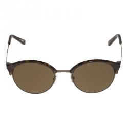 Ermenegildo Zegna Tortoise Frame EZ0046 Half Rimmed Round Sunglasses