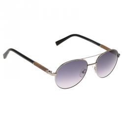Ermenegildo Zegna Silver and Black EZ0013 Aviators
