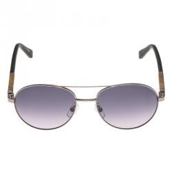 Ermenegildo Zegna Silver and Black EZ0013 Aviators