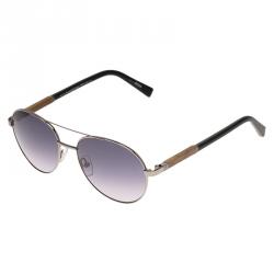 Ermenegildo Zegna Silver and Black EZ0013 Aviators