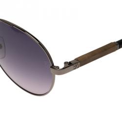 Ermenegildo Zegna Silver and Black EZ0013 Aviators