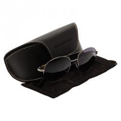 Ermenegildo Zegna Silver and Black EZ0013 Aviators