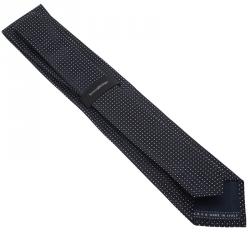 Pre Owned Ermenegildo Zegna Navy Blue Geometric Jacquard Silk Tie