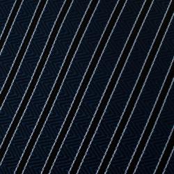 Pre Owned ربطة عنق ايرمنيجيلدو زينيا حرير أزرق داكن وأسود مخططة منقوشة