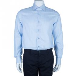 Pre Owned Ermenegildo Zegna Pinstripe Formal Shirt L