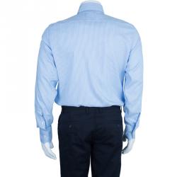 Pre Owned Ermenegildo Zegna Blue Striped Shirt L