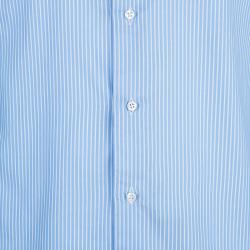Pre Owned Ermenegildo Zegna Blue Striped Shirt L