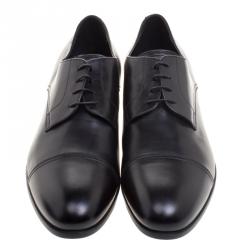 مملوكة مسبقًا حذاء ديربي ايرمنيجيلدو زينيا جلد أسود برباط مقاس 45