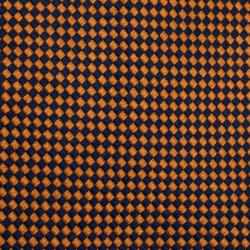 Pre Owned Ermenegildo Zegna Orange and Navy Blue Silk Diamond Print Tie