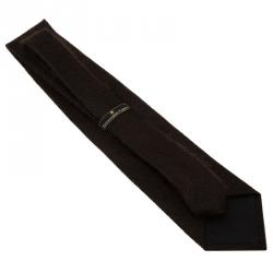 Pre Owned ربطة عنق ايرمنيجيلدو زينيا خليط حرير وموهير بني