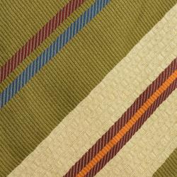 Pre Owned Ermenegildo Zegna Green, Brown and White Striped Silk Tie