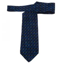 Pre Owned ربطة عنق ايرمنيجيلدو زينيا حرير أزرق مطبوع مورد