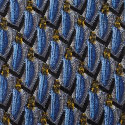 Pre Owned Ermenegildo Zegna Blue Woven Silk Tie