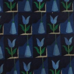 Pre Owned Ermenegildo Zegna Blue Flower Printed Silk Tie
