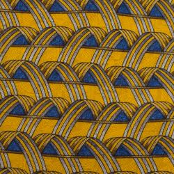 Pre Owned Ermenegildo Zegna Yellow Printed Silk Tie