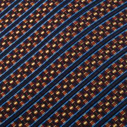 Pre Owned ربطة عنق ايرمنيجيلدو زينيا حرير مجدول مخطط