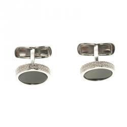 Ermenegildo Zegna Black Stainless Steel Men's Cufflinks