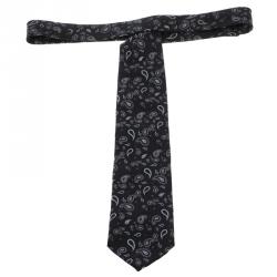 Pre Owned Ermenegildo Zegna Navy Blue Paisley Patterned Silk Tie