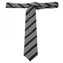 Pre Owned Ermenegildo Zegna  Multicolor Striped Woven Silk Traditional Tie