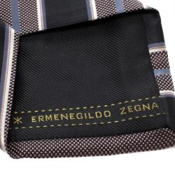 Pre Owned Ermenegildo Zegna  Multicolor Striped Woven Silk Traditional Tie