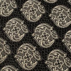 Pre Owned Ermenegildo Zegna Black Jacquard Patterned Silk Traditional Tie