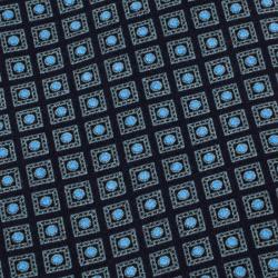 Pre Owned Ermenegildo Zegna Navy Blue Square Printed Silk Tie