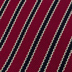 مملوكة مسبقًا Ermenegildo Zegna Red and Navy Blue Striped Silk Tie