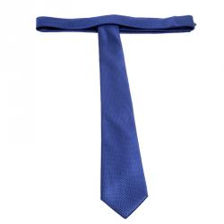 Pre Owned Ermenegildo Zegna Blue Printed Silk Tie