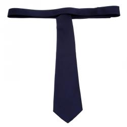 مملوكة مسبقًا ربطة عنق إيرمنجليدو زينيا حرير جاكار أزرق كحلي منقوش