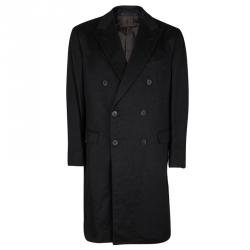 Ermenegildo Zegna Black Cashmere Double Breasted Coat 4XL