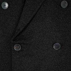 Ermenegildo Zegna Black Cashmere Double Breasted Coat 4XL