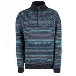 Pre Owned Ermenegildo Zegna Premium Cashmere Grey Patterned Zip Detail Sweater 4XL