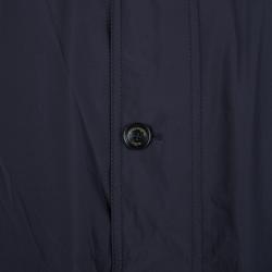 Pre Owned Ermenegildo Zegna Navy Blue Zip Front Wind Breaker Jacket 4XL