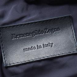 Pre Owned Ermenegildo Zegna Navy Blue Zip Front Wind Breaker Jacket 4XL