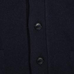 Pre Owned Ermenegildo Zegna Navy Blue Wool and Cashmere Button Front Cardigan 3XL