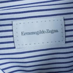 Pre Owned Ermenegildo Zegna Monochrome Pinstripe Formal Shirt M