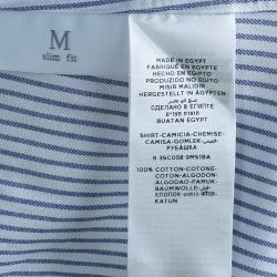 Pre Owned Ermenegildo Zegna Monochrome Pinstripe Formal Shirt M