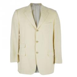 Pre Owned Ermenegildo Zegna Men's Beige Three-Button Blazer EU 52