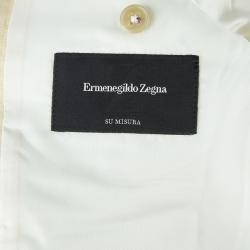 Pre Owned Ermenegildo Zegna Men's Beige Three-Button Blazer EU 52