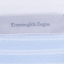 Pre Owned Ermenegildo Zegna Men's Blue Striped Polo Shirt XXL
