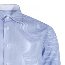 مملوكة مسبقًا Ermenegildo Zegna Mens Blue Striped Shirt L