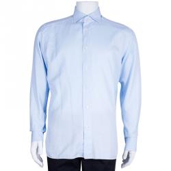 Pre Owned Ermenegildo Zegna Men's Blue Shirt L