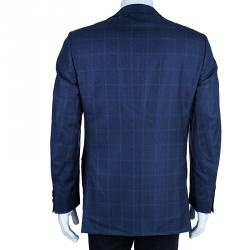 Pre Owned Ermenegildo Zegna Men's Blue Check Blazer M
