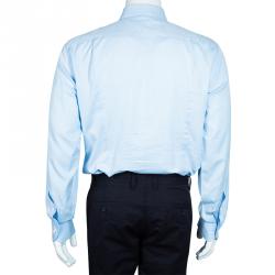 Pre Owned قميص ايرمنيجيلدو زينيا أزرق فاتح رجالي L