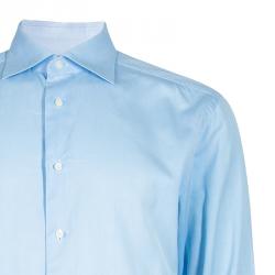 Pre Owned قميص ايرمنيجيلدو زينيا أزرق فاتح رجالي L