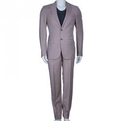 Ermenegildo Zegna Men's Grey/Brown Striped Suit M