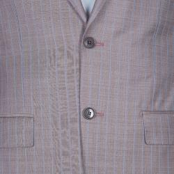 Ermenegildo Zegna Men's Grey/Brown Striped Suit M